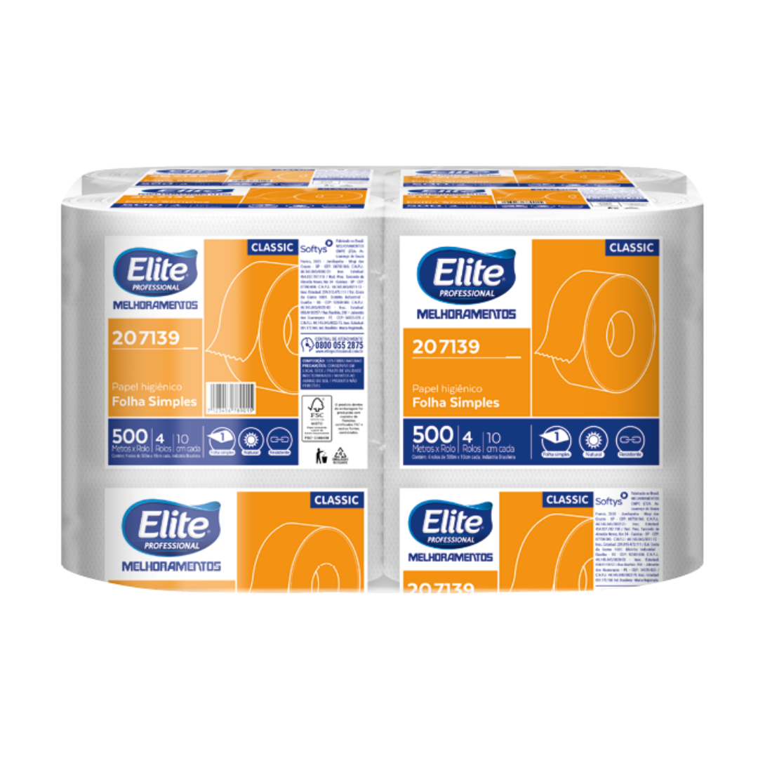 Papel Higiénico Elite | Paquete x4 | 500mts | IP378
