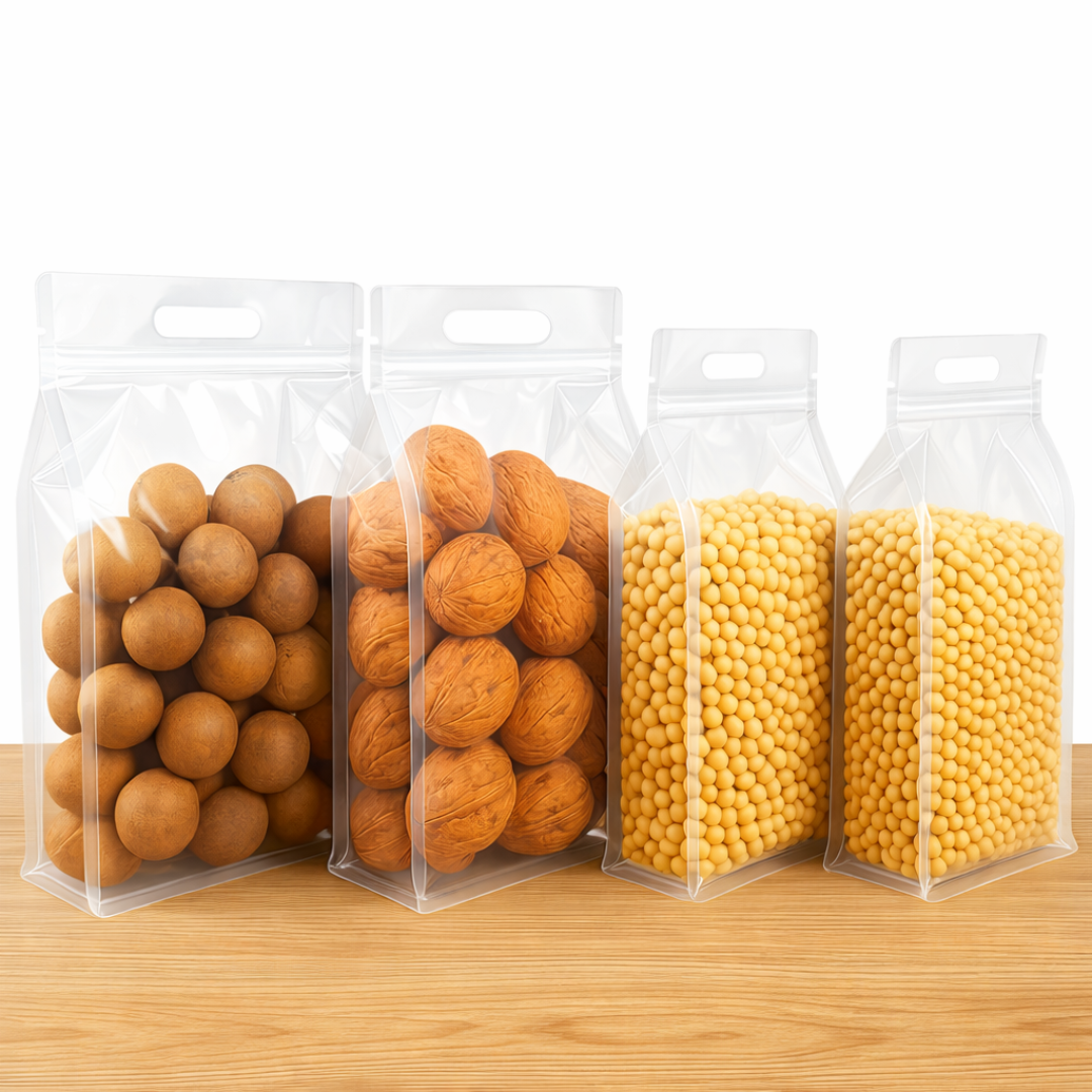 Bolsa con Sacabocado y Fuelle Transparente Cristal | 3 Tamaños Disponibles