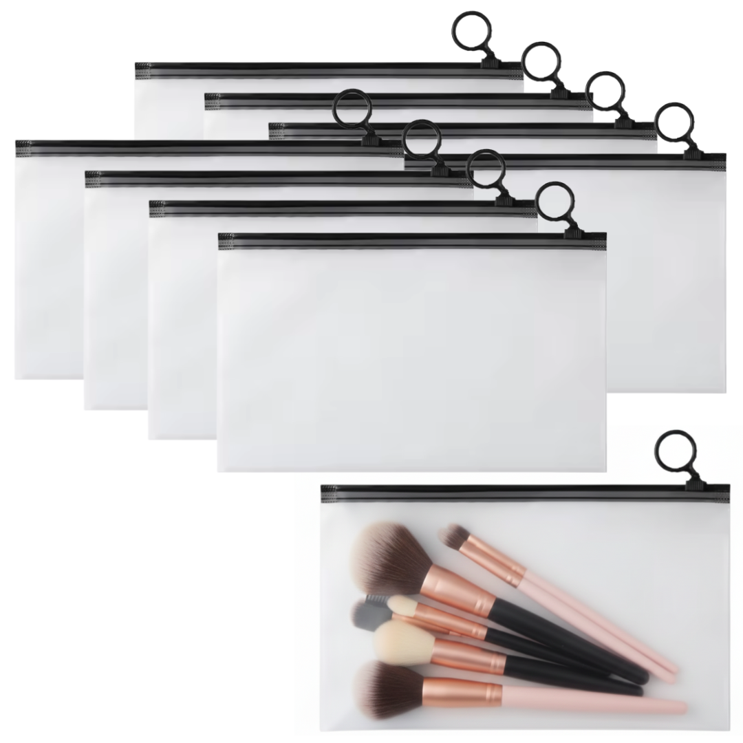 Bolsas Esmeriladas Con Anillo y Ziploc Negro | 2 Tamaños Disponibles