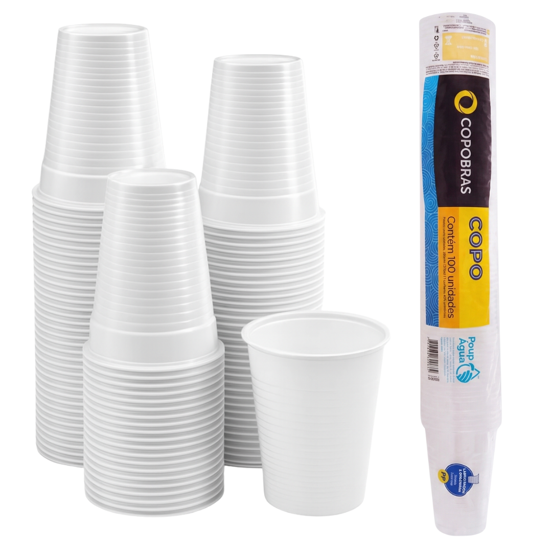 Vaso Descartable Plástico Blanco 180ml | x100 Unidades