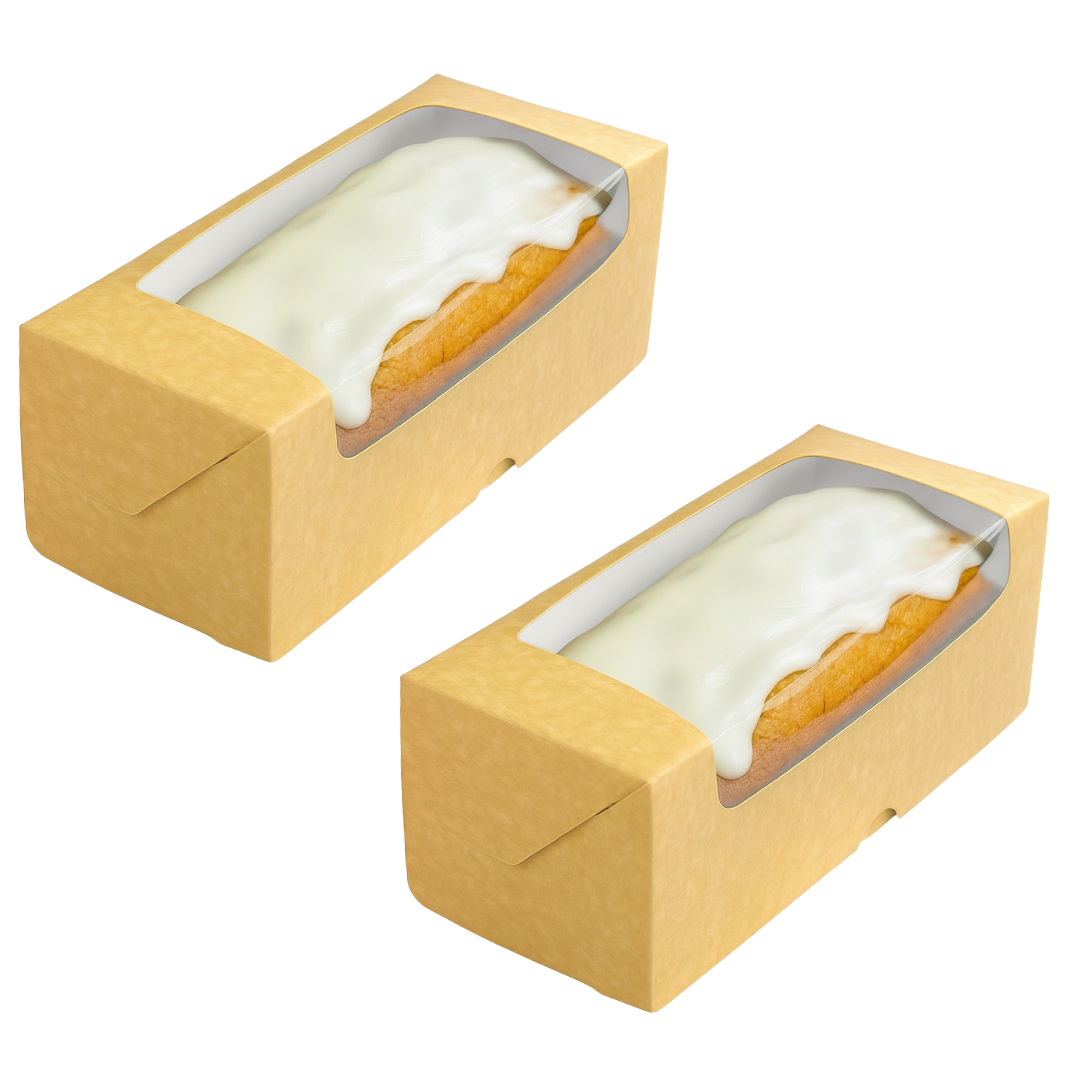 Caja Para Budín Budinera Con Visor | 20x9x7.5cm | Ideal Budín, Cookies, Masitas