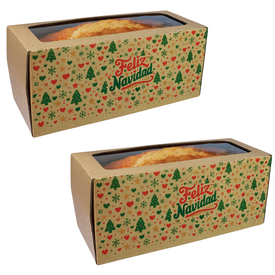 Caja Con Visor Diseño Navidad | Budinera | 24x10x9.5cm
