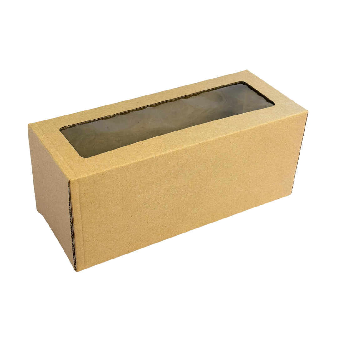 Caja Cartón Con Visor | Budinera | 24x10x9.5