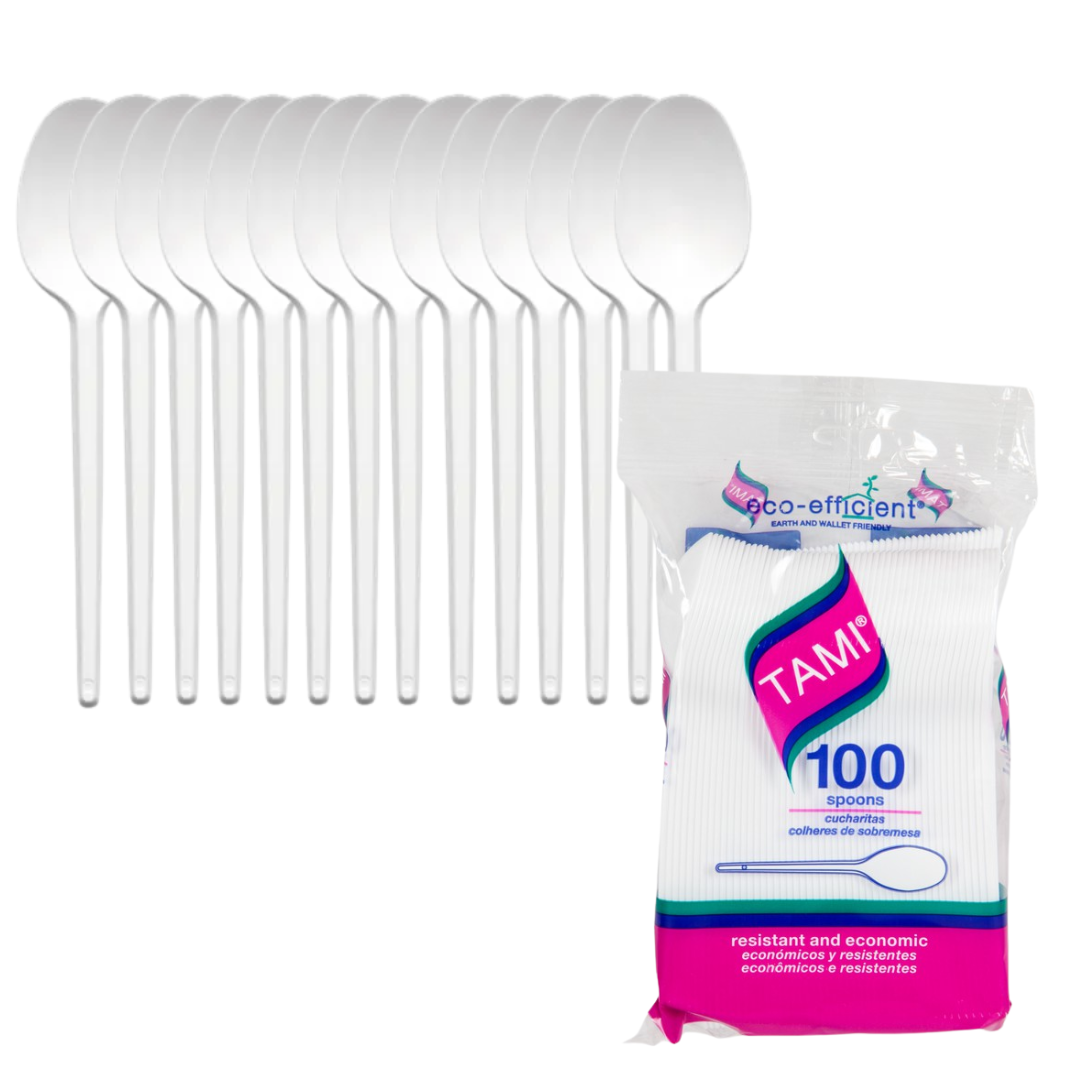 Cucharita Cuchara Plástica Descartable | Dos Tamaños | Pack x100
