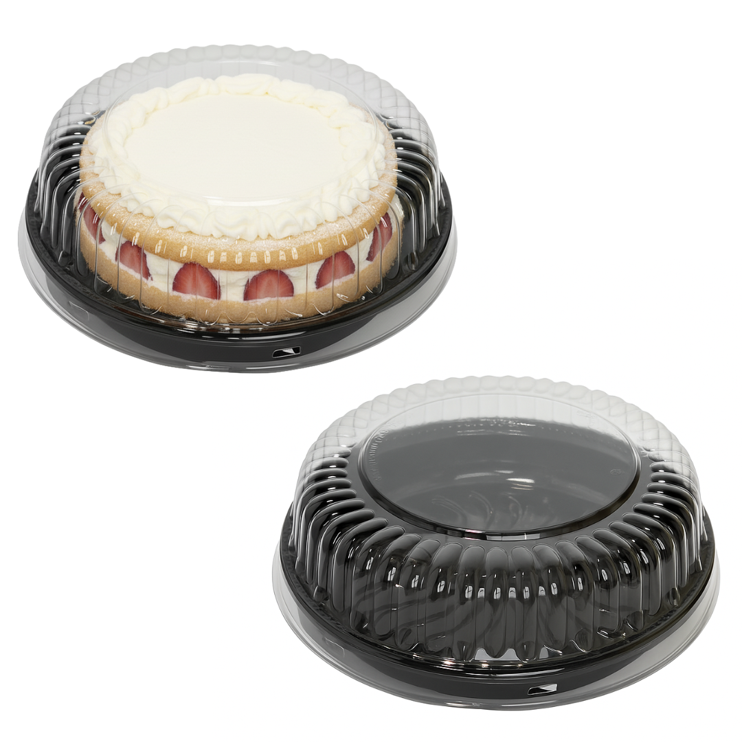 Bandeja Tortera Campana Descartable PET Circular | 15x5 | Pack x100