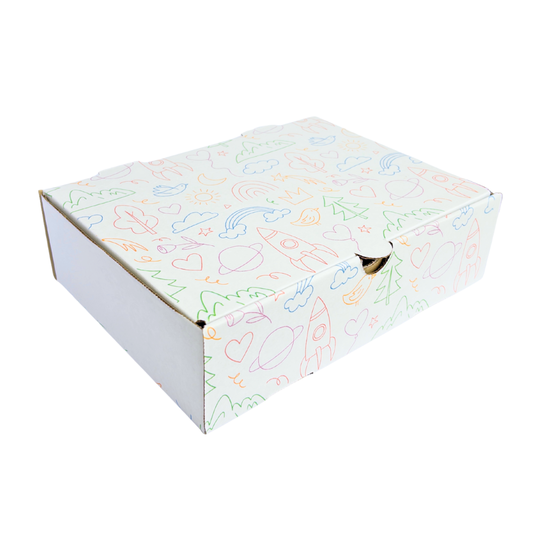 Caja Regalo Rectangular Día Del Niño | 24x18x7 | Diseño Cohete