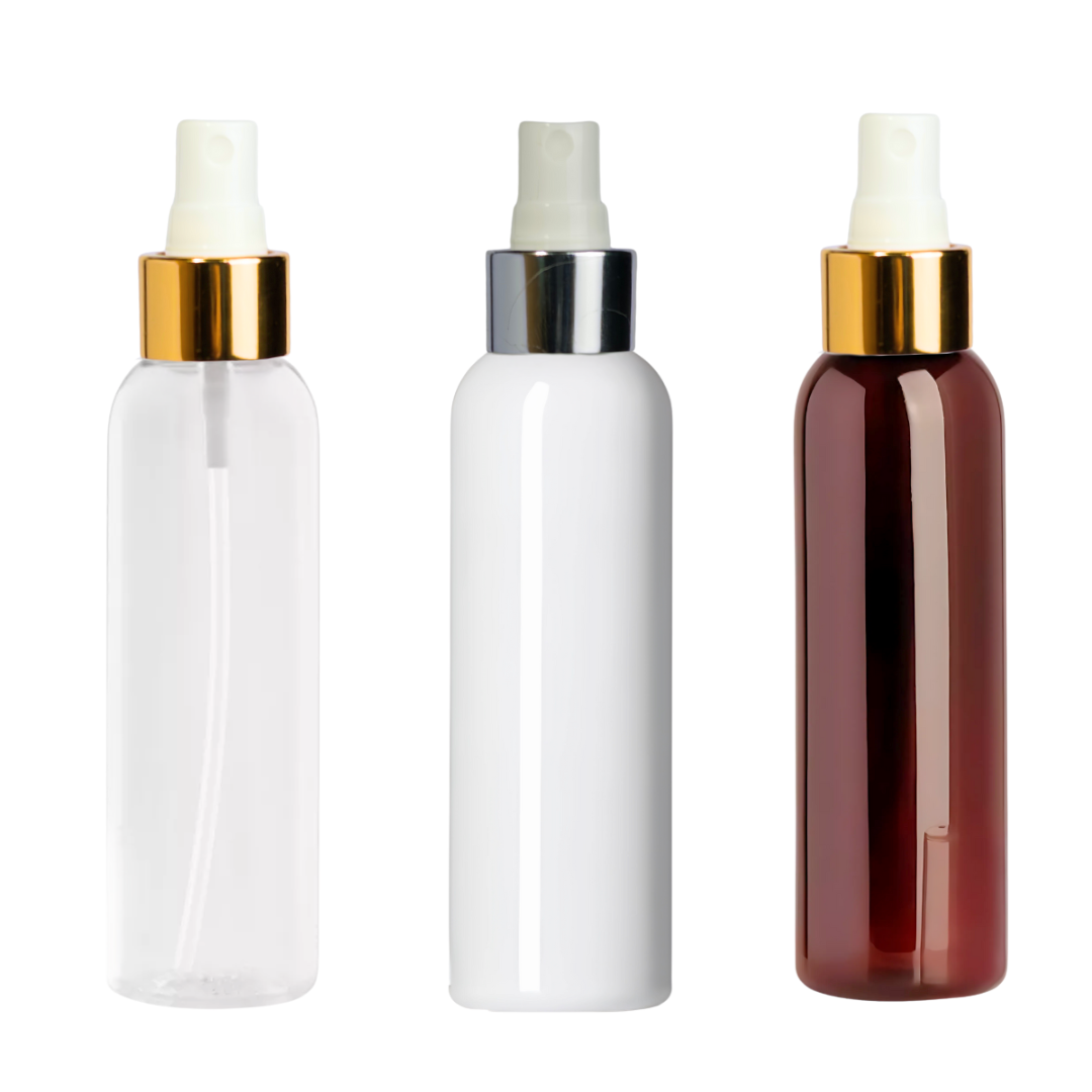 Frascos PET Con Spray Metal | Dorado o Plateado