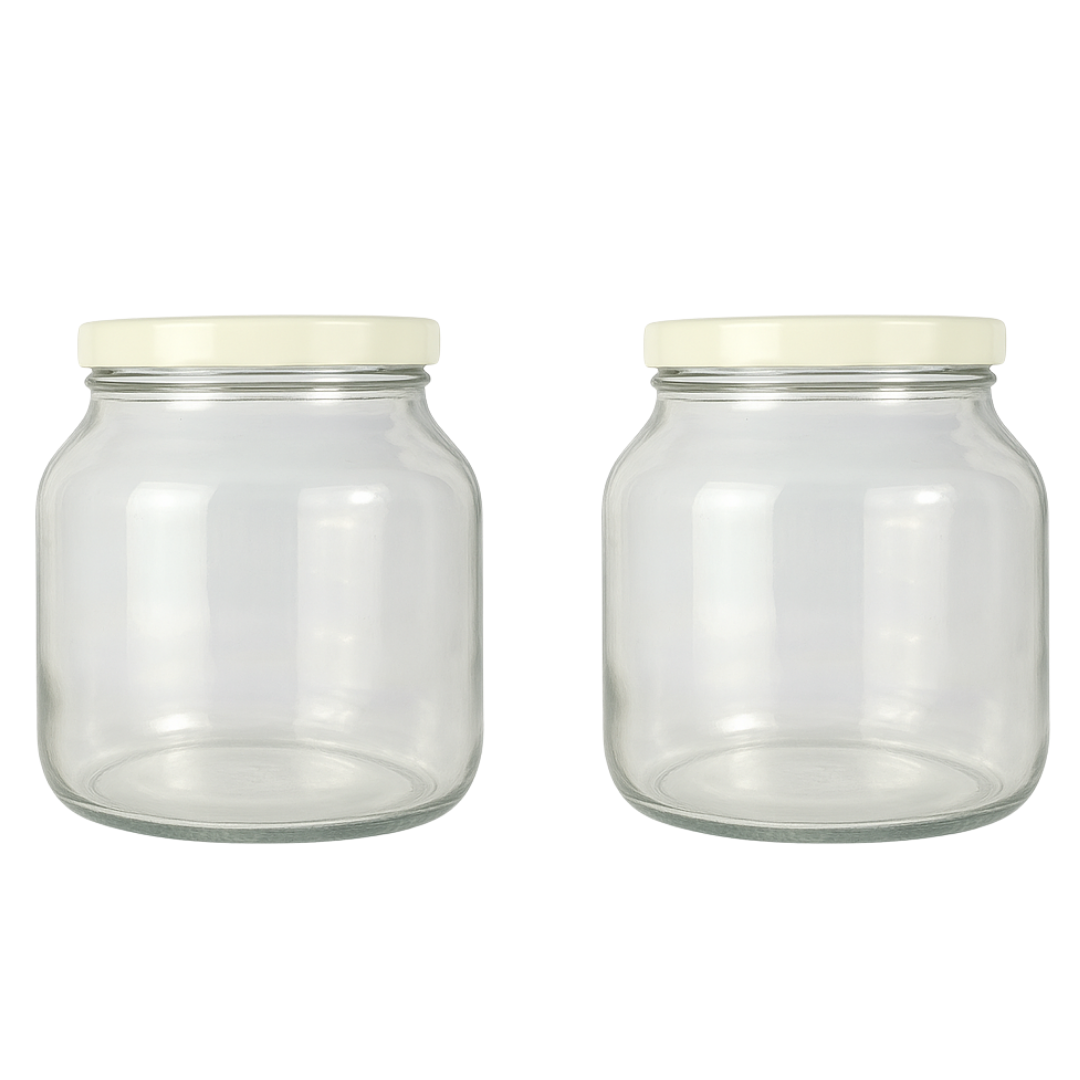 Bollón Vidrio Gigante | 1500ml | Tapa Blanca