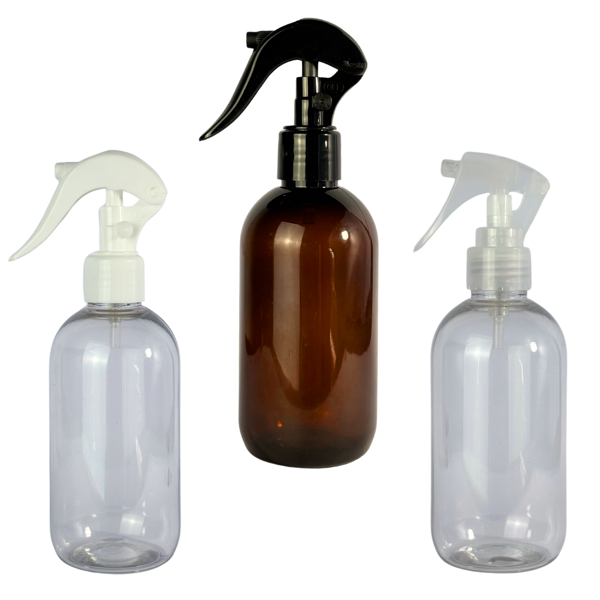 Frasco PET 250ml Omega | Ámbar, Incoloro | Con Minigatillo