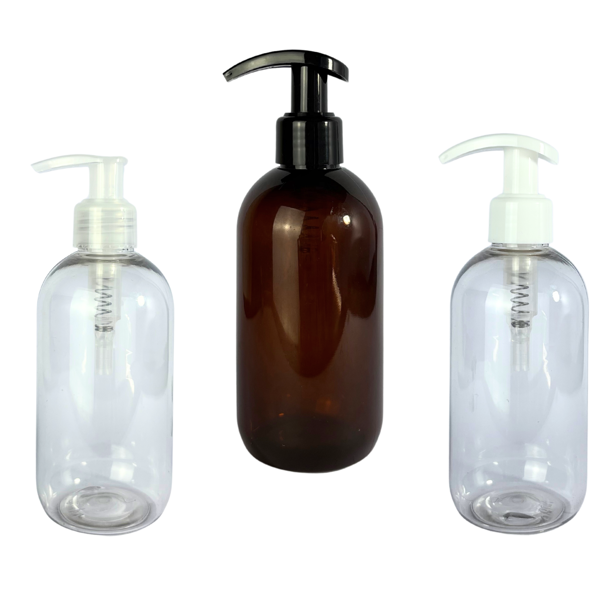 Frasco PET 250ml Omega | Ámbar, Incoloro | Con Cremera