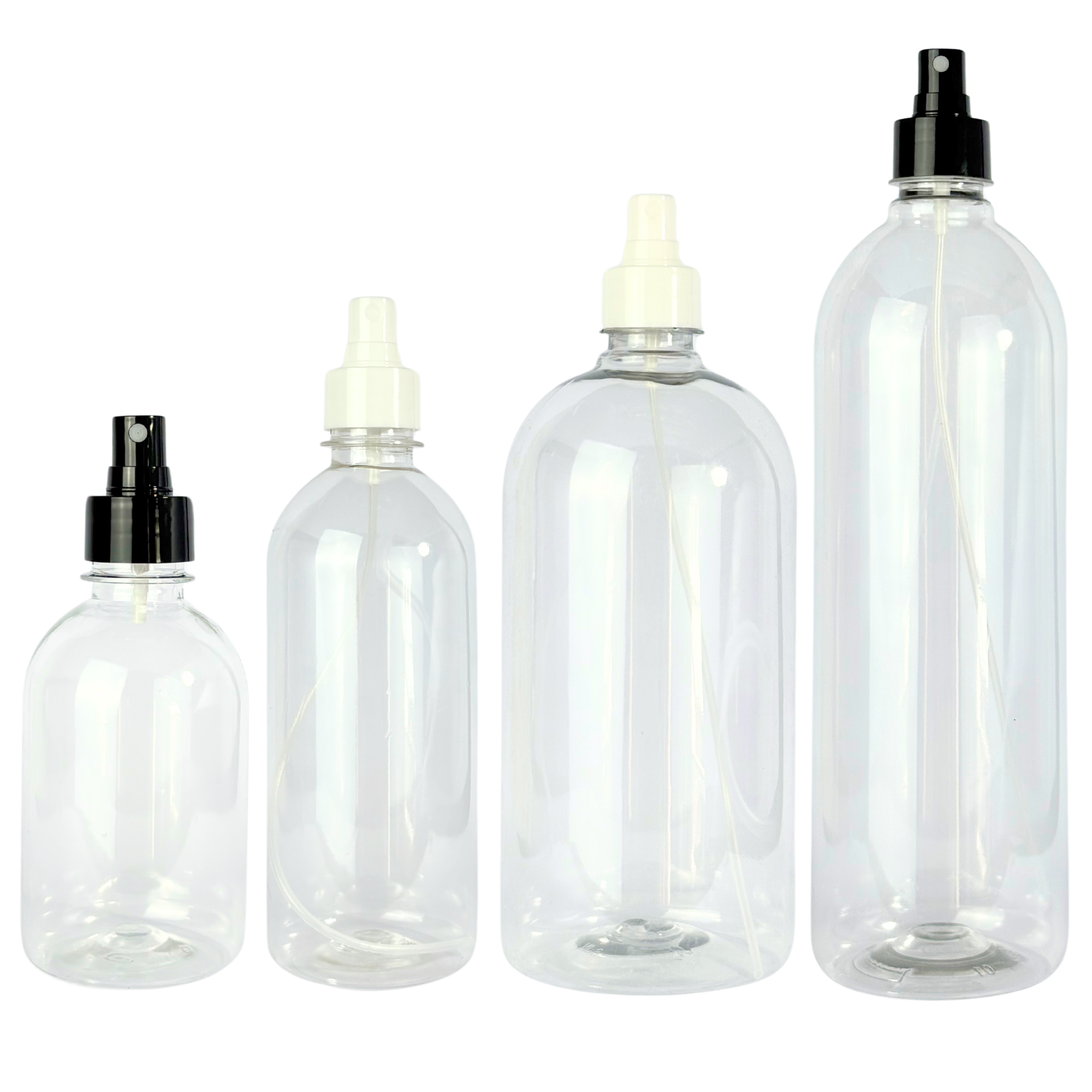 Botella PET Transparente | Con Spray | 4 Tamaños Disponibles