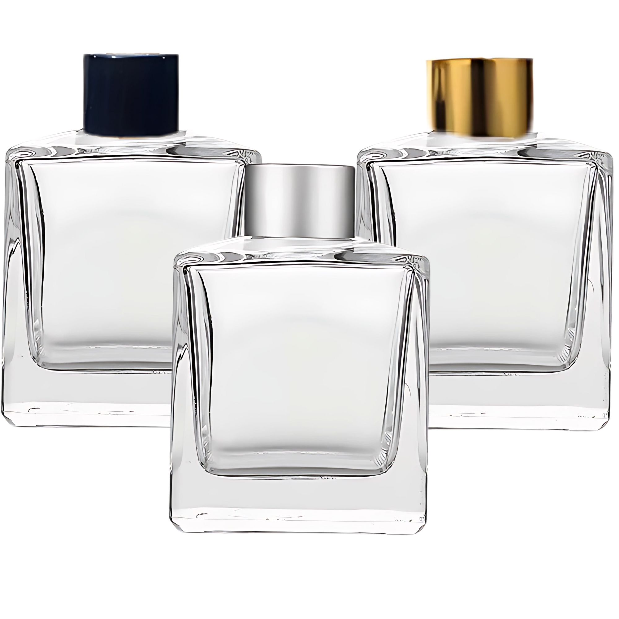 Frasco Vidrio Cuadrado Con Tapa Perforada | 100ml - 50ml | Difusor
