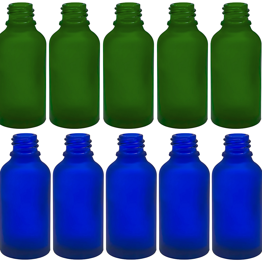 Frasco Esmerilado 100ml | Varias Tapas | Azul-Verde