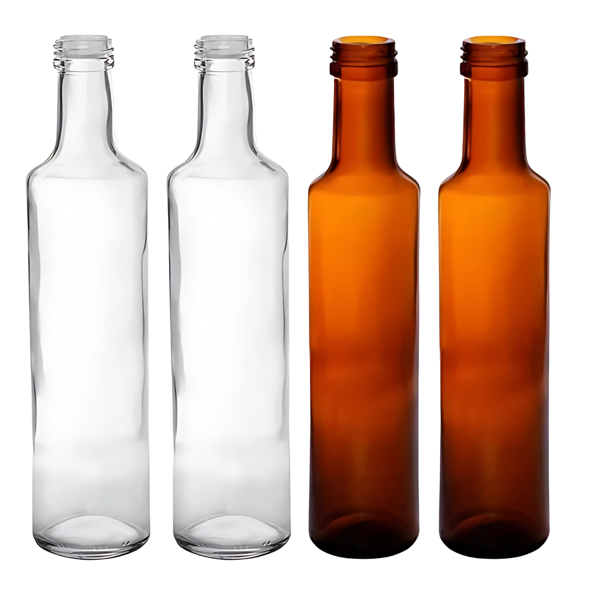 Botella Aceite Vidrio | Transparente - Ámbar | 250ml-500ml