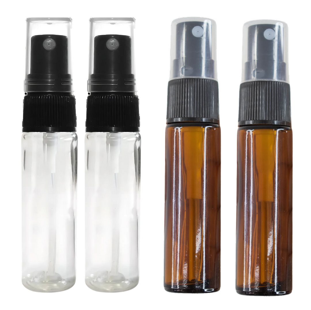 Envase Frasco Vidrio Con Spray Negro | 10ml