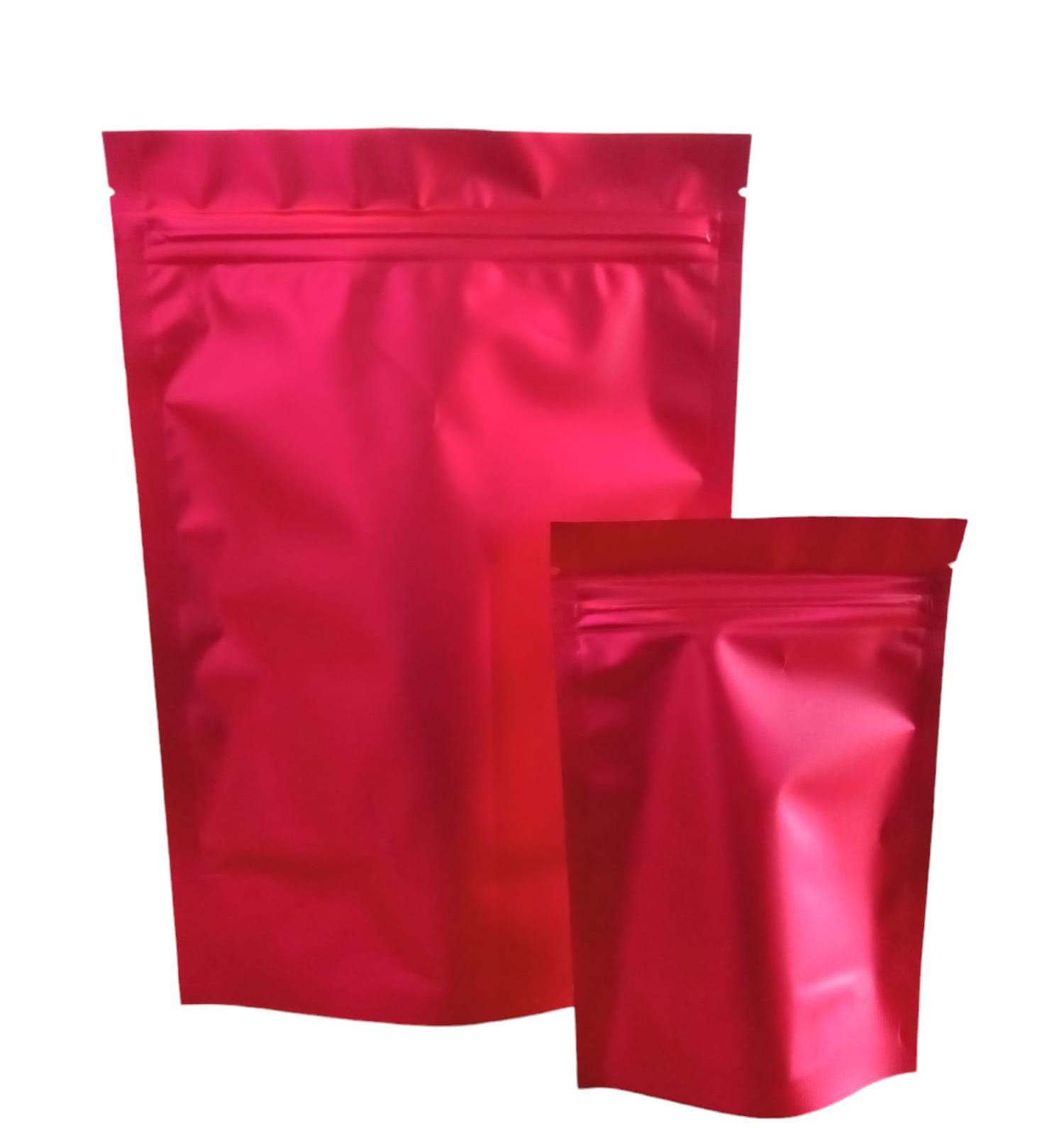 Bolsa Aluminio Ziploc Color Rojo Satinado (4 tamaños)