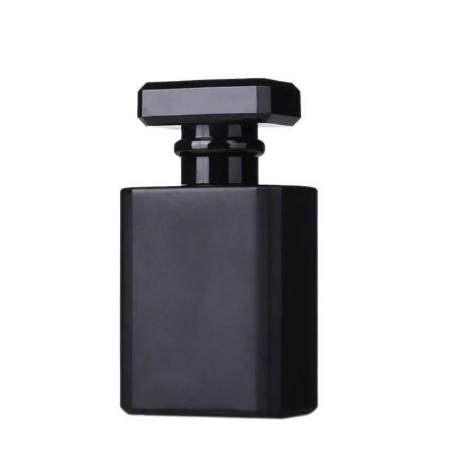 Frasco Perfume Plano Negro | Tapa a Presión | Tres Medidas