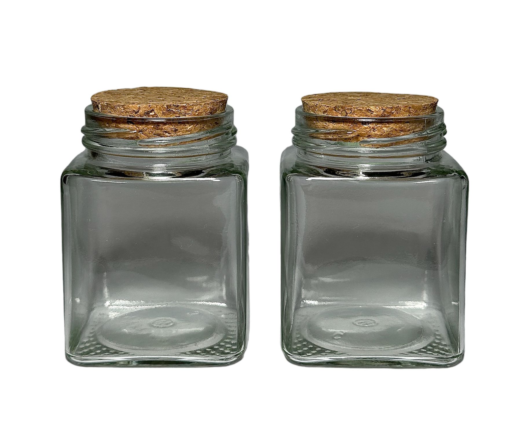 Frasco de vidrio Cuadrado c/Tapa de Corcho 200ml
