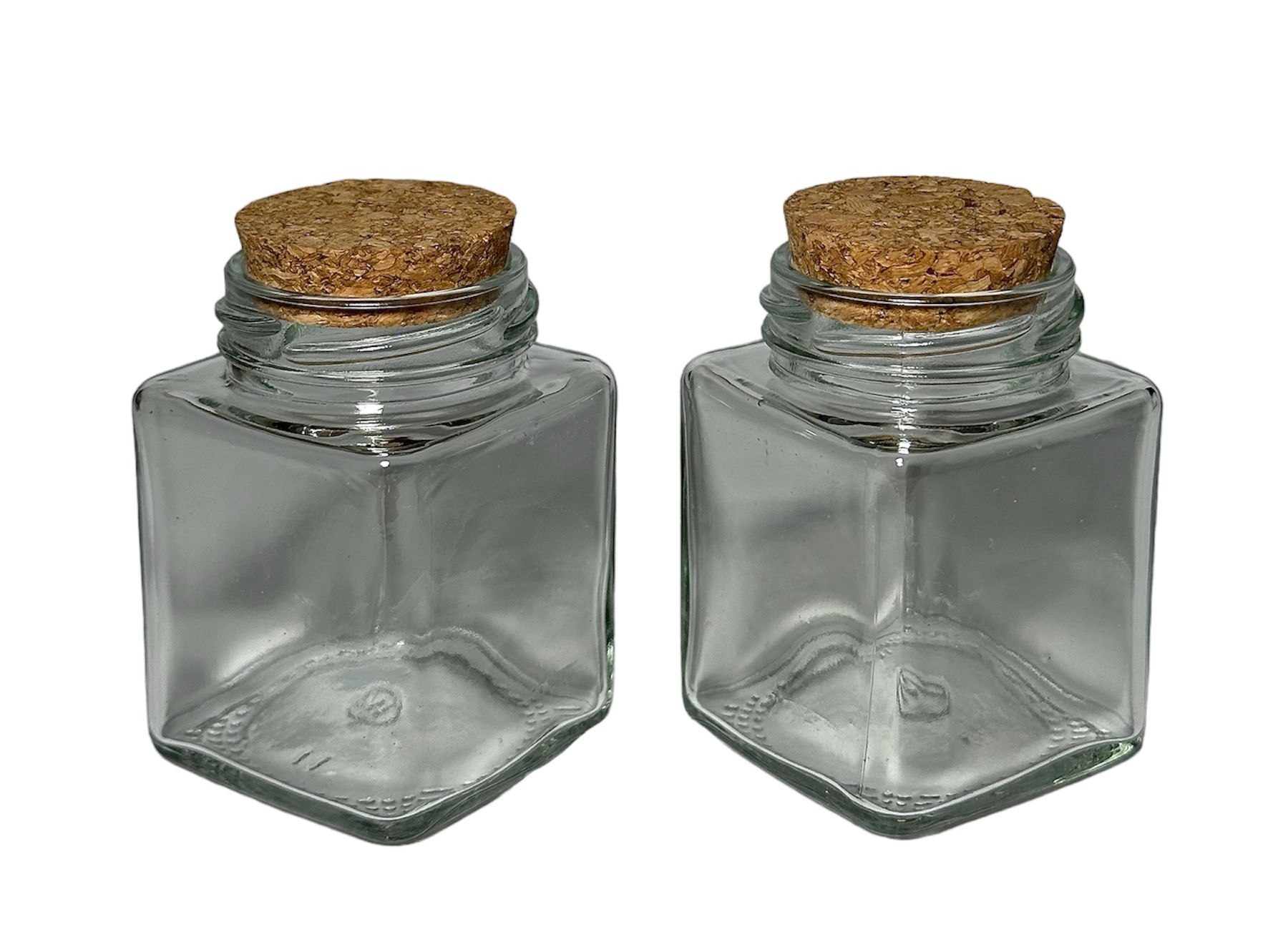 Frasco de vidrio Cuadrado c/Tapa de Corcho 100ml