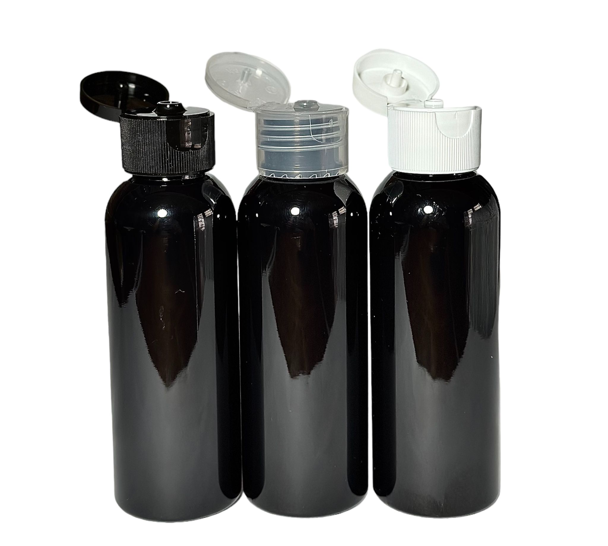 Frasco PET Negro 100 ml c/Flip top