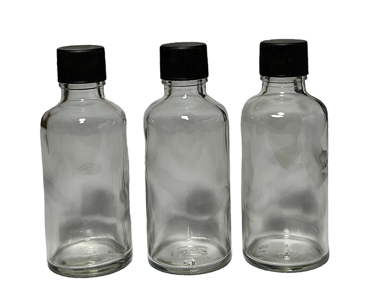 Frasco Vidrio Transparente Tapa Plástica 50ml