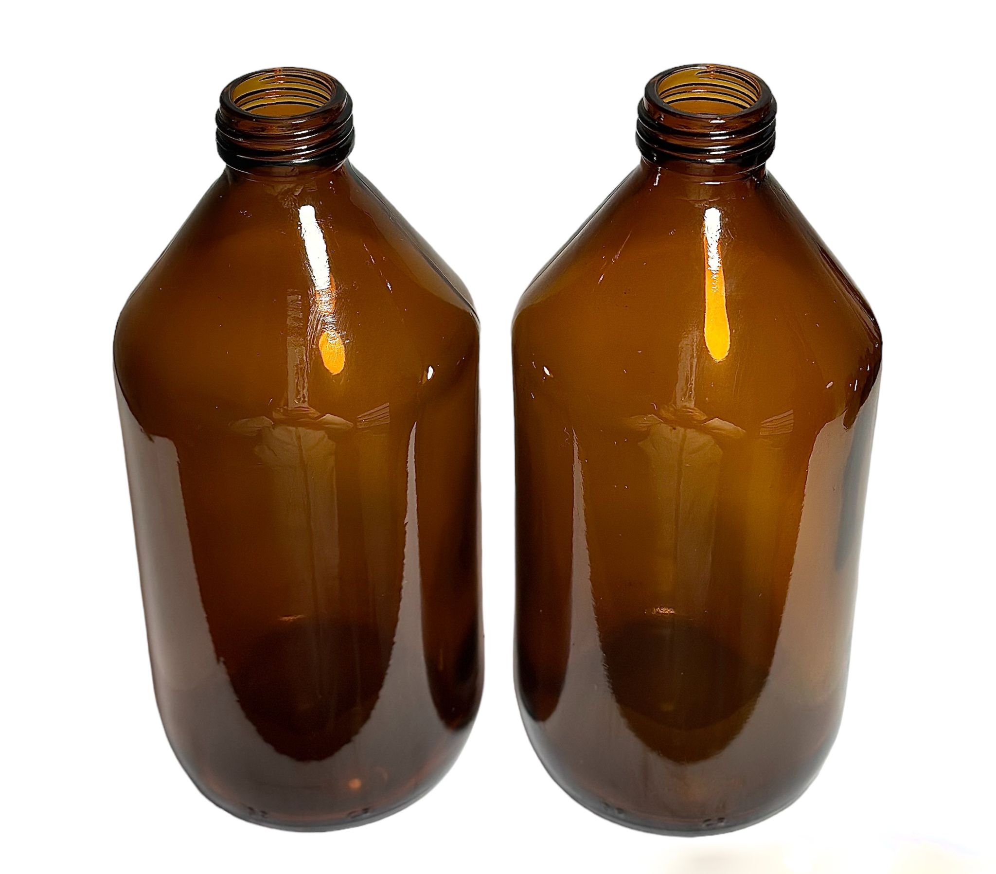 Frasco Ambar Vidrio 500ml Sin Tapa