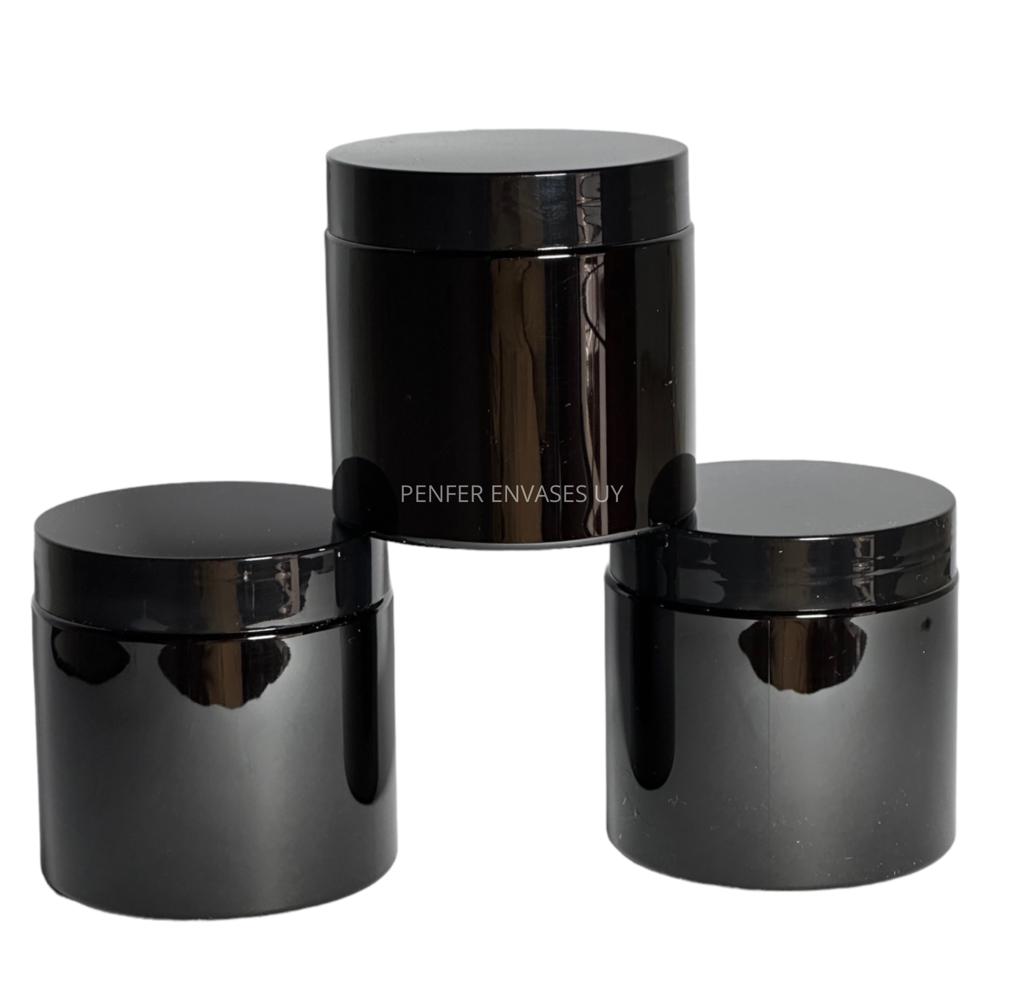 Pote Cosmetico PET color Negro 200grs