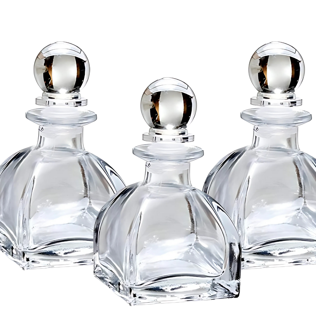 Envase Piramidal vidrio 50ml c tapa esfera