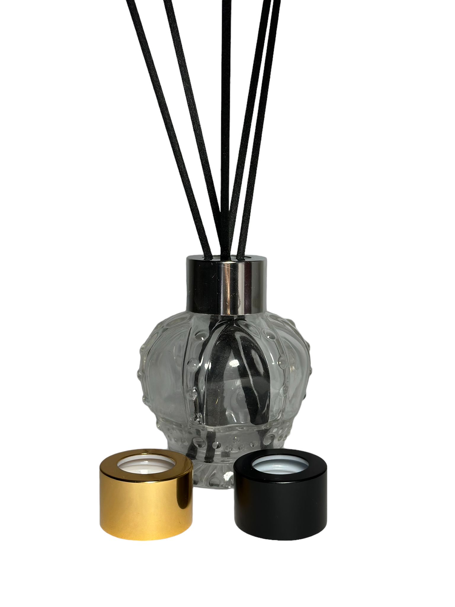 Aromatizante vidrio Corona 100ml c/5 varitas ratan