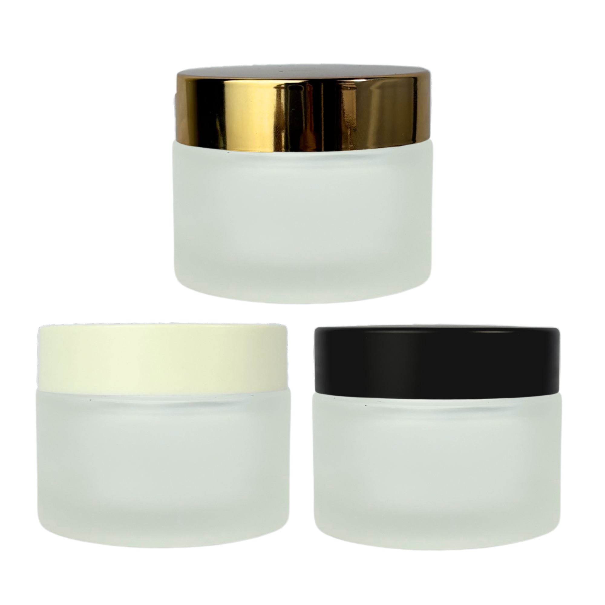Pote Vidrio Esmerilado Incoloro | 50g - 30g | Con Contratapa