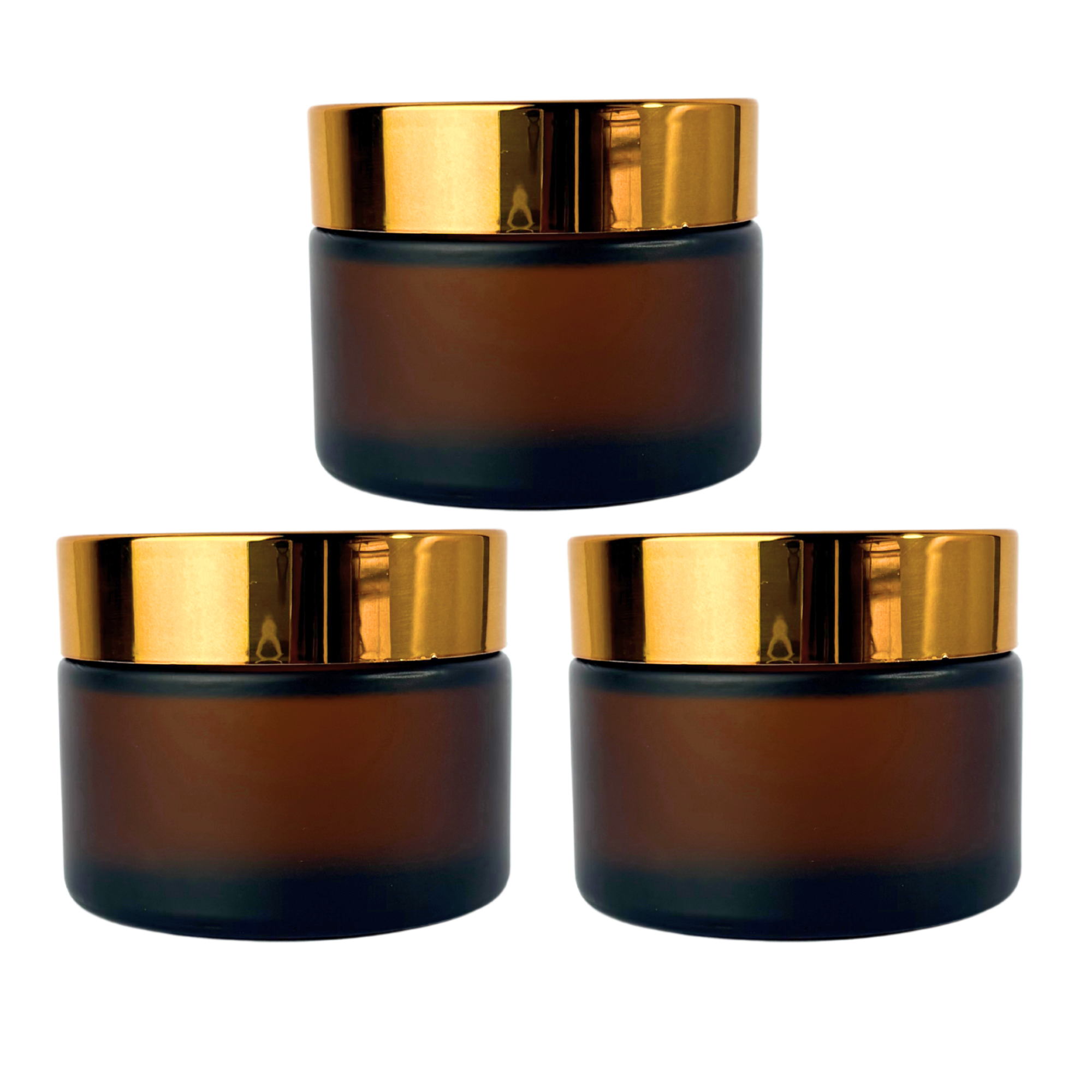 Pote Vidrio Esmerilado Ámbar | 50g - 30g | Con Contratapa