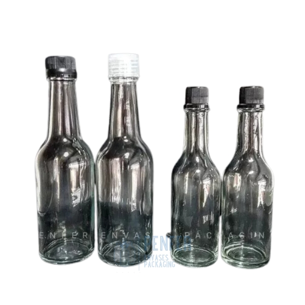 Botella Esencia Vidrio 100ml con Tapa Ciega Negra