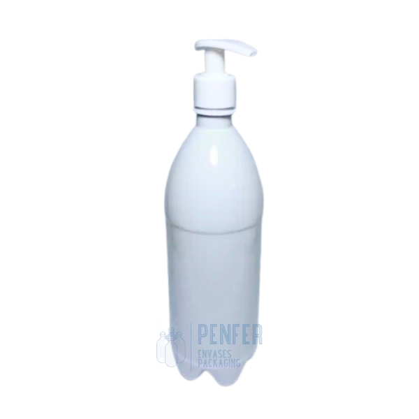 Botella 1lt Pet Blanca con Válvula Cremera