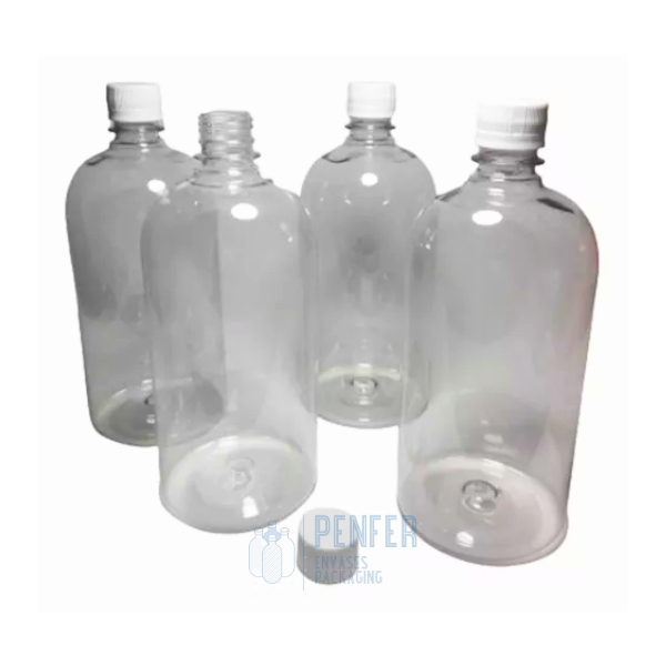 Botella Pet 1 Litro Baja con Tapa Ciega