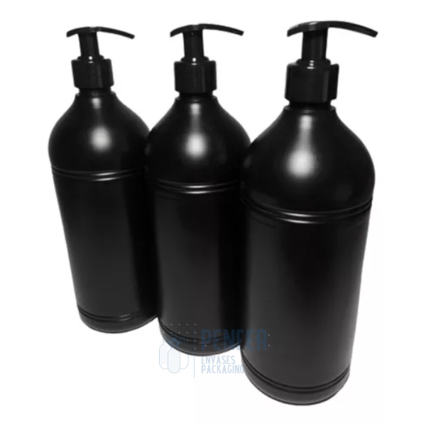 Botella 1 Litro Pad Negra  con Válvula Cremera