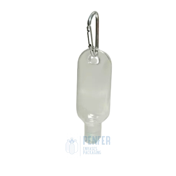 Llavero Pet 30ml c/enganche Metálico y Tapa Flip Top