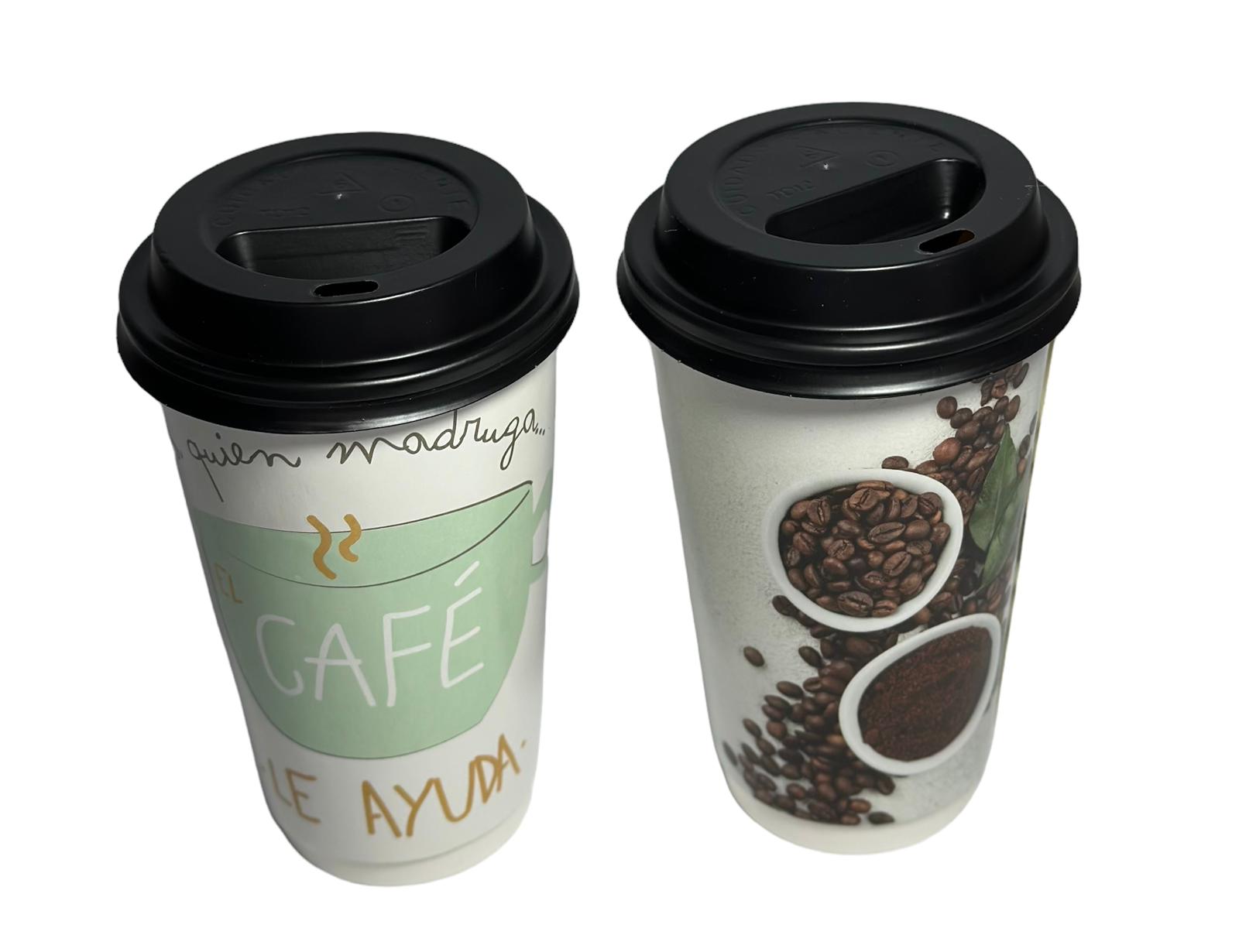 Vaso Bebida Caliente 12oz/ 350ml Doble Pared con Tapa