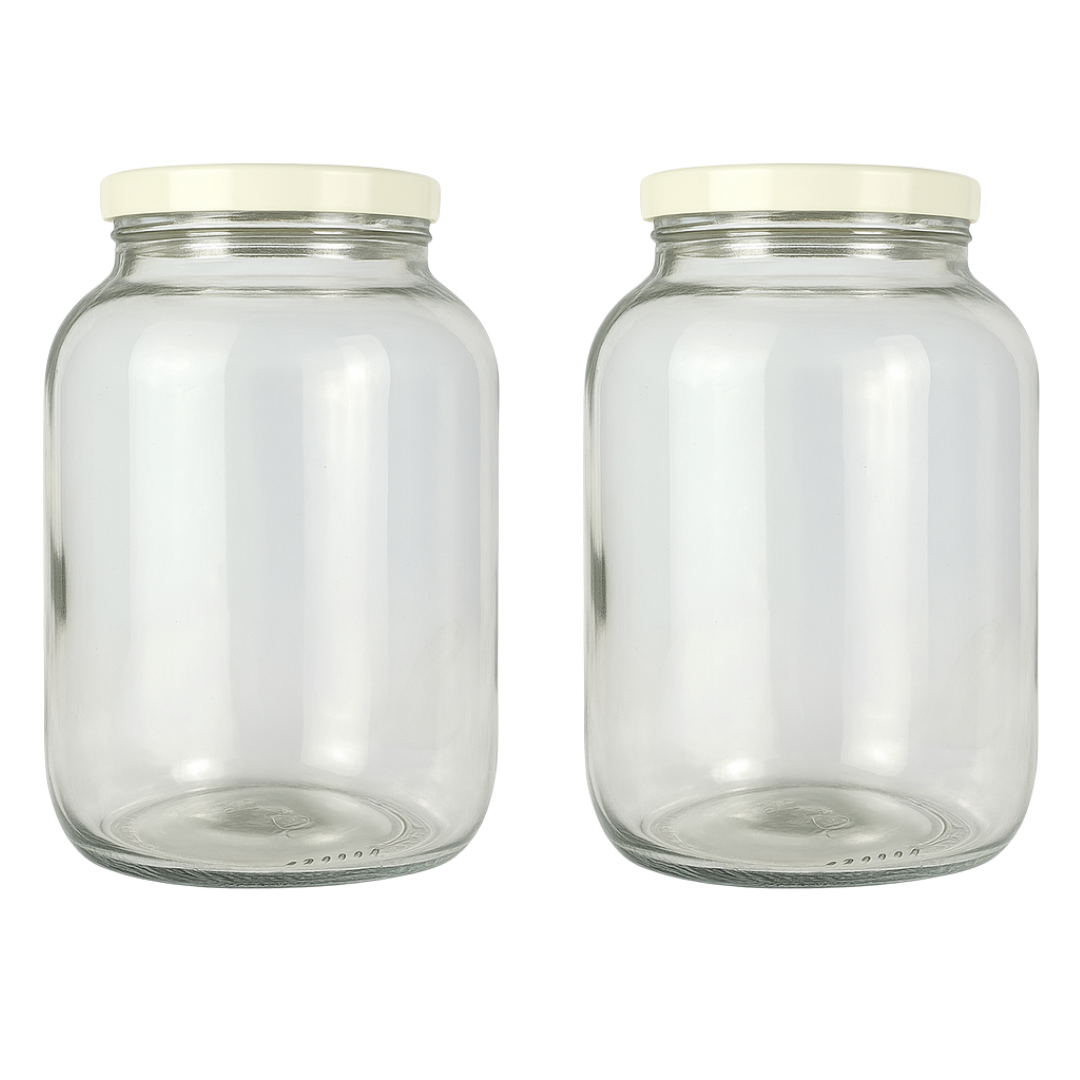 Bollón Vidrio Gigante | 3000ml | Tapa Blanca