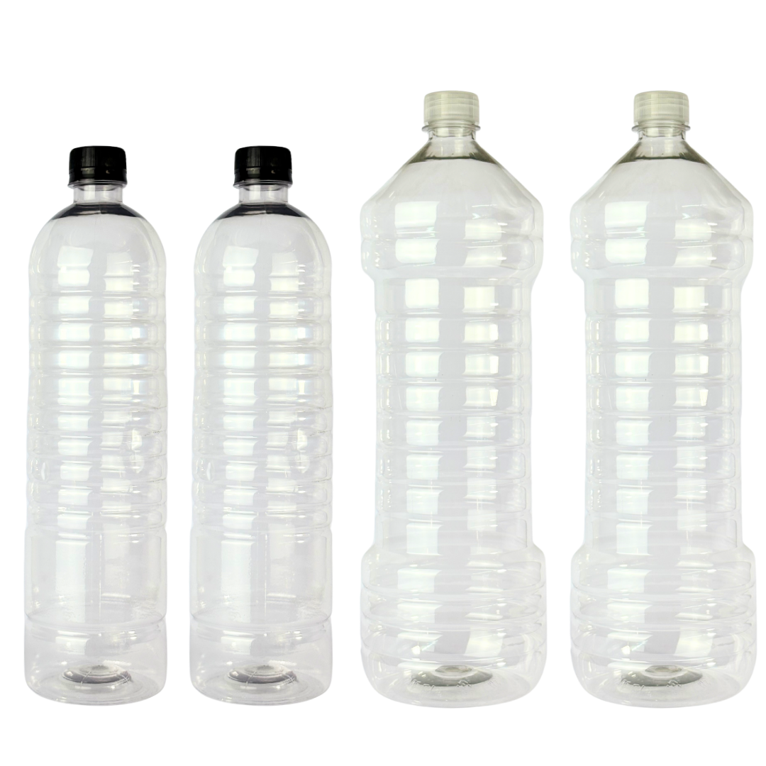 Botella PET Anillada | 900ml - 1800ml | Con Tapa Ciega Precintada