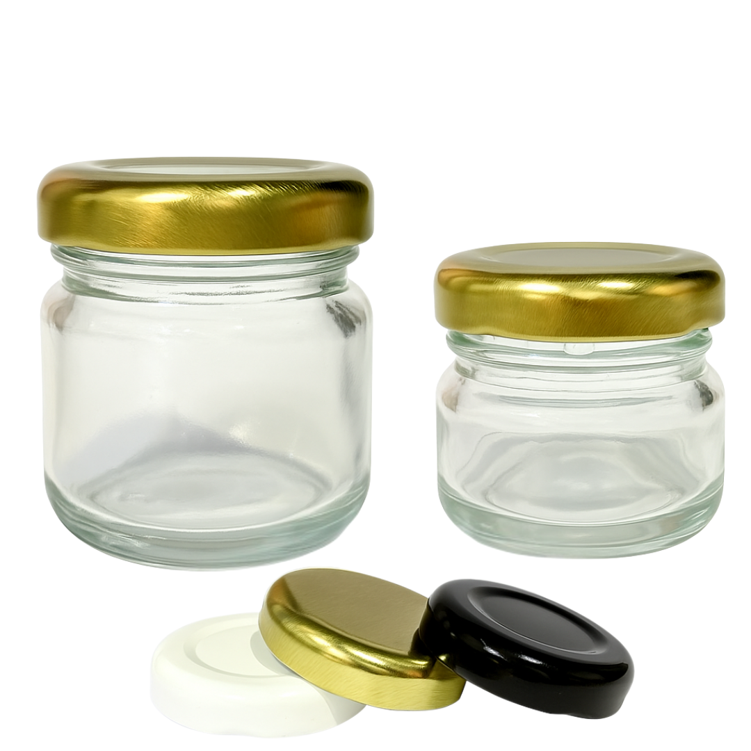 Bollón Mini Vidrio Cilíndrico | 40ml - 28ml | Con Tapa