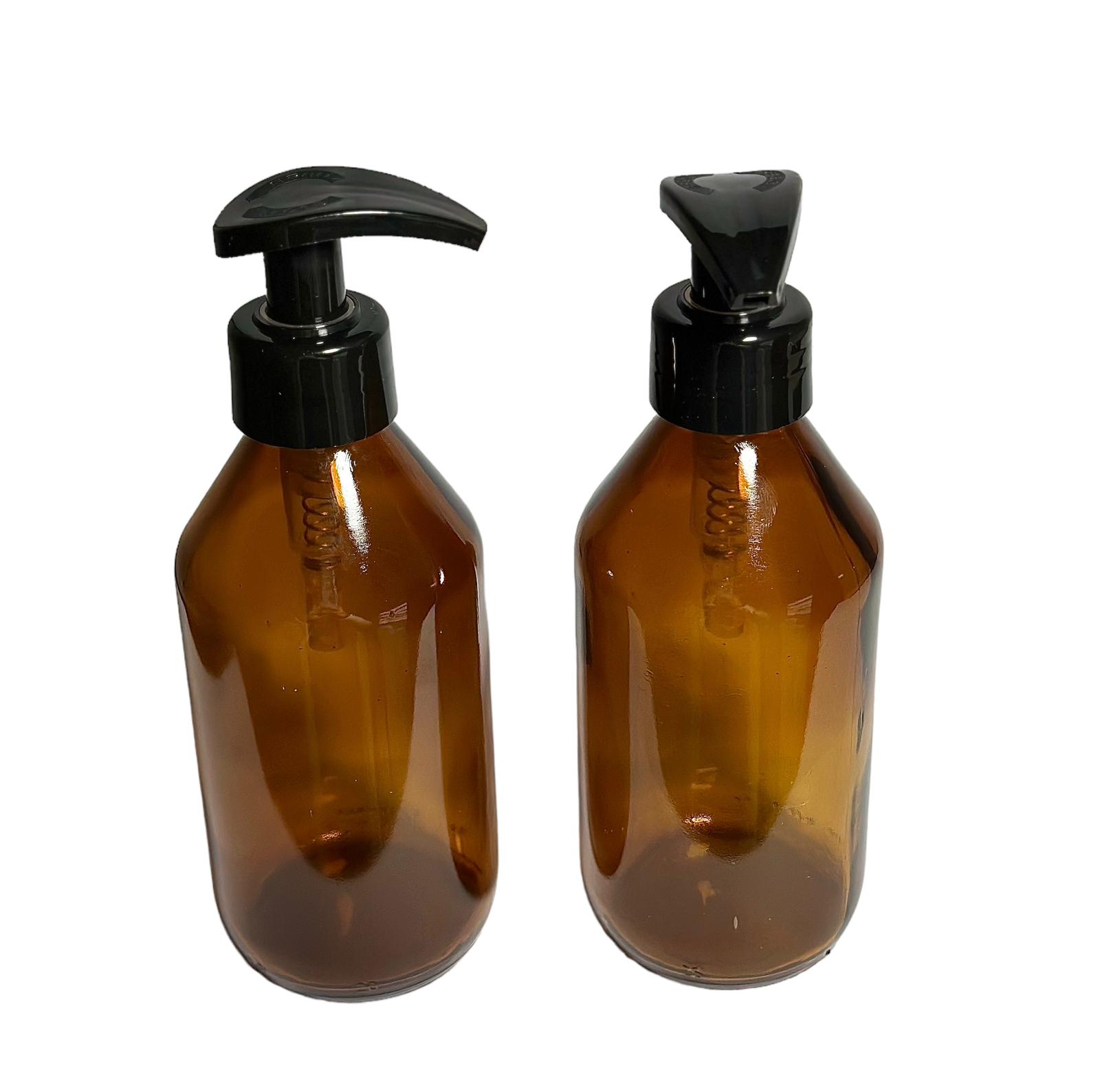 Frasco Ambar Vidrio con Válvula Cremera 250ml