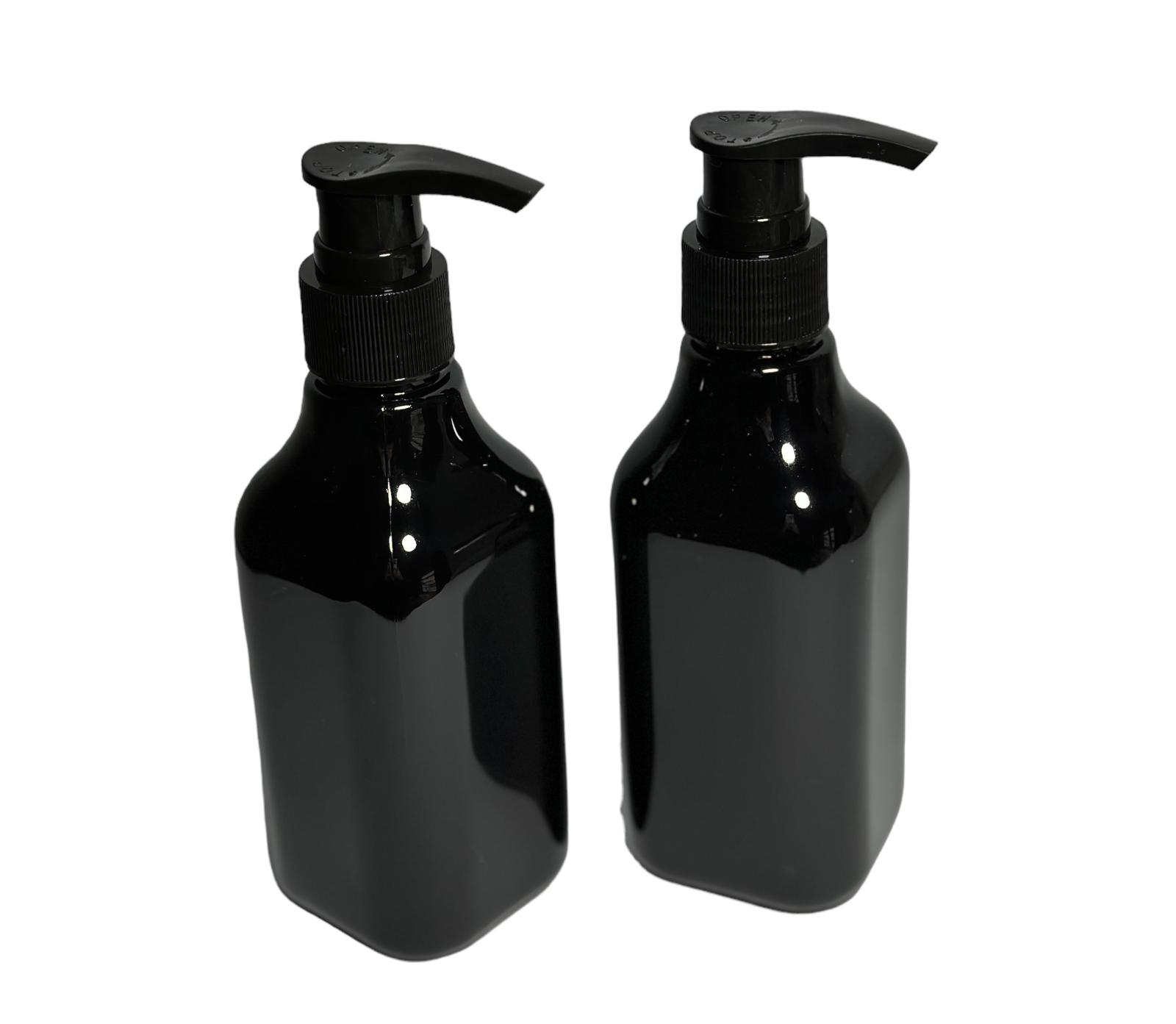 Envase Negro PET 200ml con valvula cremera