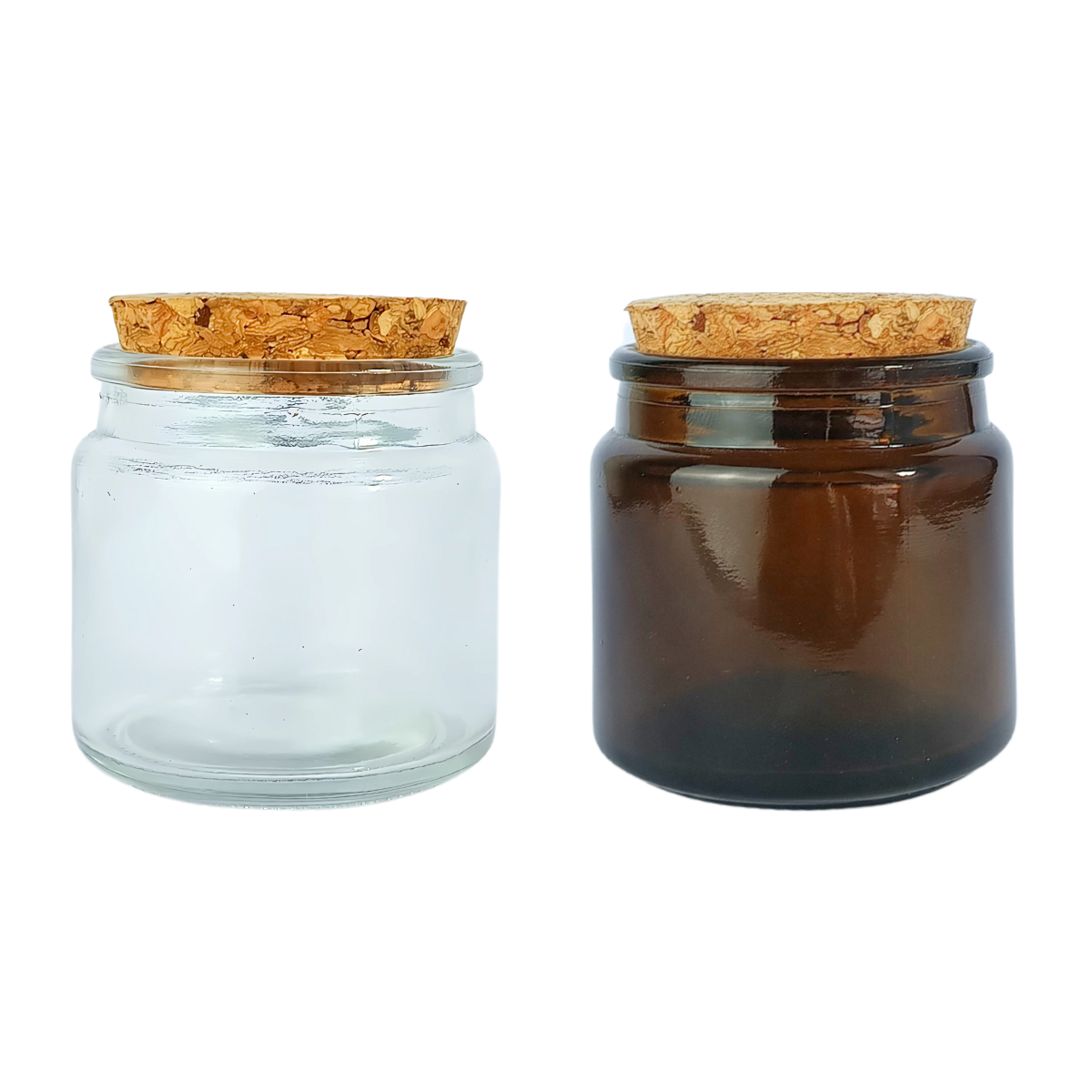 Vaso Vela Vidrio Bajo | Tapa Corcho | 80ml