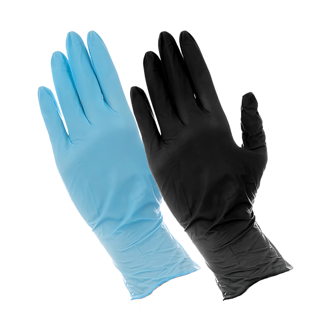 Guantes de Nitrilo Descartables AZUL/NEGRO x100
