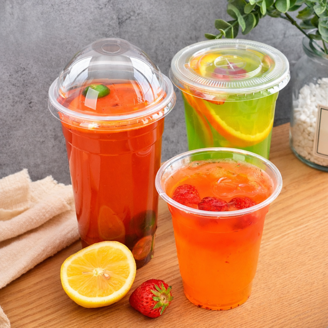Vaso PET Con Tapa Plana Ciega o Perforada | Tres Tamaños Disponibles — vista 4
