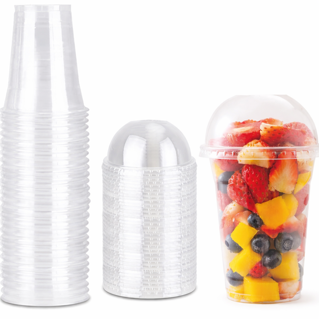 Vaso PET Con Tapa Domo Ciega o Perforada | Tres Tamaños Disponibles — vista 3