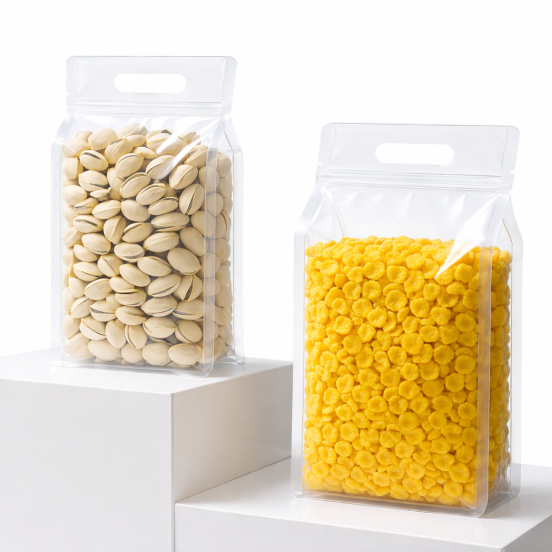 Bolsa con Sacabocado y Fuelle Transparente Cristal | 3 Tamaños Disponibles — vista 2
