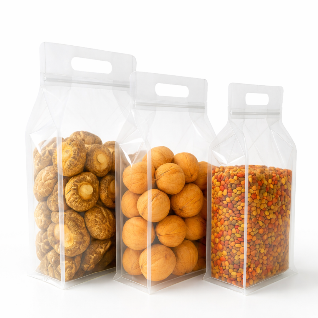 Bolsa con Sacabocado y Fuelle Transparente Cristal | 3 Tamaños Disponibles — vista 3