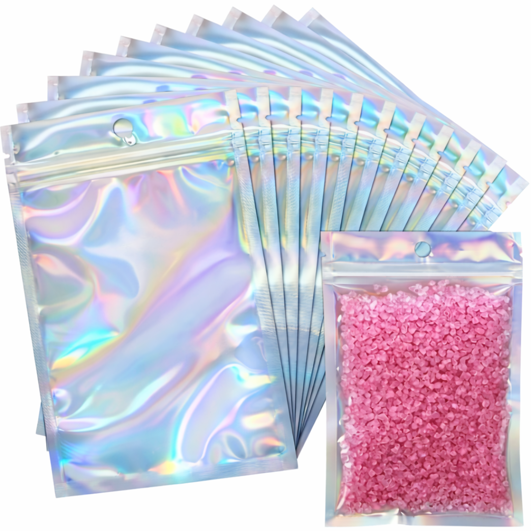 Bolsa Ziploc Holográfica Tornasolada | Una Cara Transparente | 4 Tamaños Disponibles — vista 2