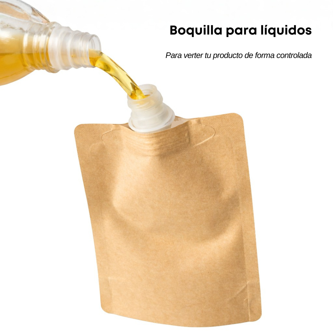 Bolsa Con Boquilla Kraft | Tapa Metálica | 3 Capacidades Disponibles — vista 3